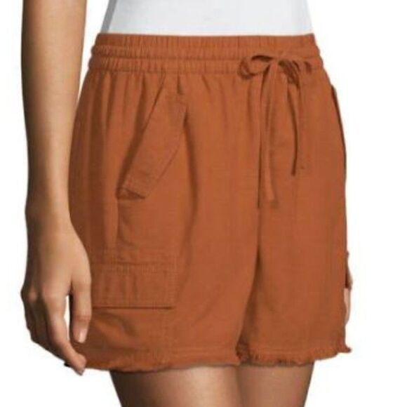 A.N.A Copper Canyon Rayon Blend Elastic Waist Frayed Bottom Shorts - Picture 4 of 8